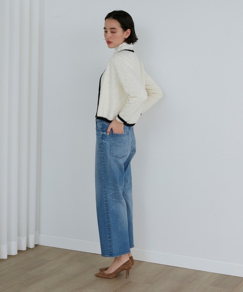 INED（イネド）の「異素材MIXツイードニットカーディガン（カーディガン/ボレロ・レディース・ブラック/オフホワイト・9号）」の5枚目の写真