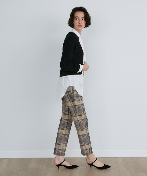 INED（イネド）の「異素材MIXツイードニットカーディガン（カーディガン/ボレロ・レディース・ブラック/オフホワイト・9号）」の8枚目の写真