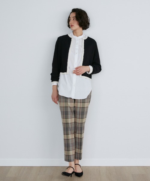 INED（イネド）の「異素材MIXツイードニットカーディガン（カーディガン/ボレロ・レディース・ブラック/オフホワイト・9号）」の9枚目の写真