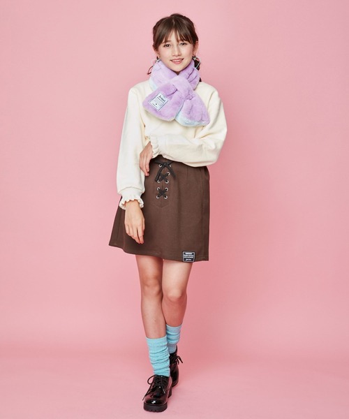 JENNI（ジェニィ）の「2wayルーズニーハイソックス（ソックス/靴下・キッズ・オフホワイト/ラベンダー/ミント・19-21cm/22-24cm）」の8枚目の写真