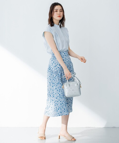 組曲（クミキョク）の「【洗える】ブラウスライクジャージーバンドカラー カットソー（Tシャツ/カットソー・レディース・ホワイト系・5）」の14枚目の写真