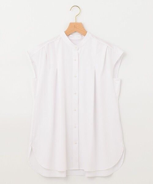 組曲（クミキョク）の「【洗える】ブラウスライクジャージーバンドカラー カットソー（Tシャツ/カットソー・レディース・ホワイト系・5）」の10枚目の写真