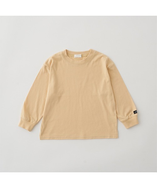 b・ROOM(ビールーム)の「【型崩れしないやわらかコットン】ベーシックドロップTシャツ(Tシャツ/カットソー・キッズ・チャコール/パープル/ネイビー/イエロー/グレイッシュベージュ/ブルーグレー/アイボリー・100cm/110cm/120cm/130cm/140cm/150cm)」の1枚目の写真
