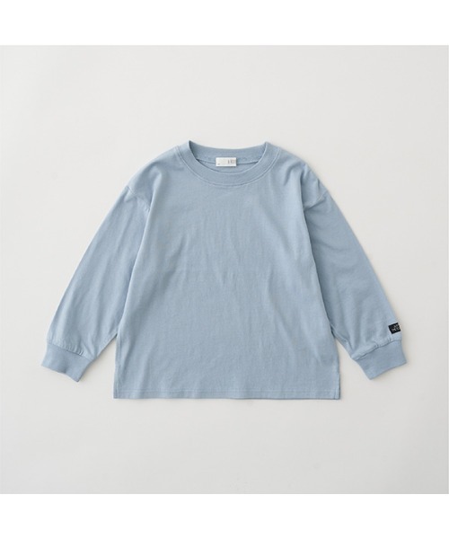 b・ROOM(ビールーム)の「【型崩れしないやわらかコットン】ベーシックドロップTシャツ(Tシャツ/カットソー・キッズ・チャコール/パープル/ネイビー/イエロー/グレイッシュベージュ/ブルーグレー/アイボリー・100cm/110cm/120cm/130cm/140cm/150cm)」の3枚目の写真