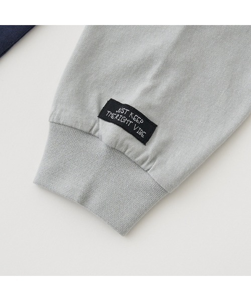 b・ROOM(ビールーム)の「【型崩れしないやわらかコットン】ベーシックドロップTシャツ(Tシャツ/カットソー・キッズ・チャコール/パープル/ネイビー/イエロー/グレイッシュベージュ/ブルーグレー/アイボリー・100cm/110cm/120cm/130cm/140cm/150cm)」の14枚目の写真