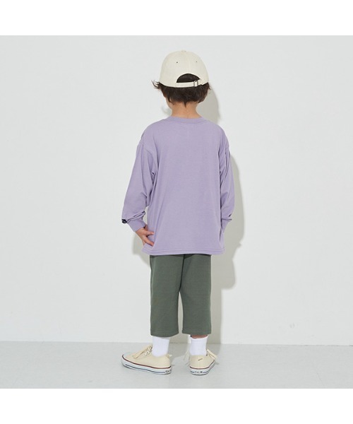 b・ROOM(ビールーム)の「【型崩れしないやわらかコットン】ベーシックドロップTシャツ(Tシャツ/カットソー・キッズ・チャコール/パープル/ネイビー/イエロー/グレイッシュベージュ/ブルーグレー/アイボリー・100cm/110cm/120cm/130cm/140cm/150cm)」の10枚目の写真