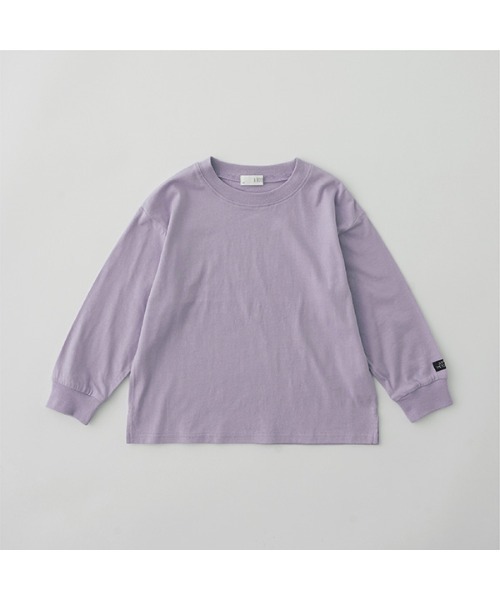 b・ROOM(ビールーム)の「【型崩れしないやわらかコットン】ベーシックドロップTシャツ(Tシャツ/カットソー・キッズ・チャコール/パープル/ネイビー/イエロー/グレイッシュベージュ/ブルーグレー/アイボリー・100cm/110cm/120cm/130cm/140cm/150cm)」の8枚目の写真