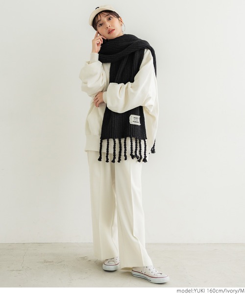 coca（coca）（コカ）の「ウールタッチカルゼインタックパンツ（スラックス・レディース・アイボリー/ブラック/イエロー/グリーン・M/L）」の21枚目の写真