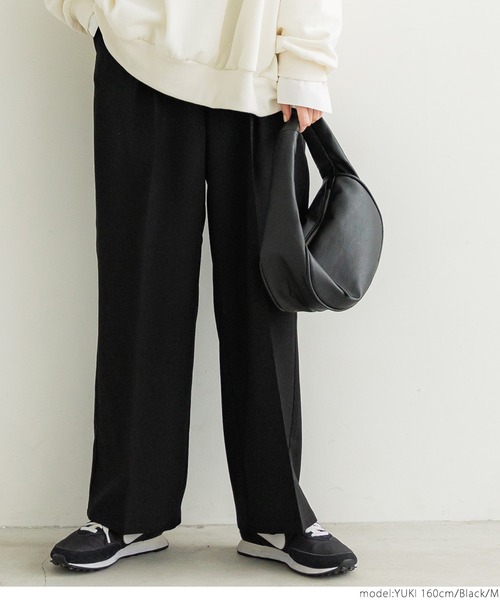 coca（coca）（コカ）の「ウールタッチカルゼインタックパンツ（スラックス・レディース・アイボリー/ブラック/イエロー/グリーン・M/L）」の10枚目の写真