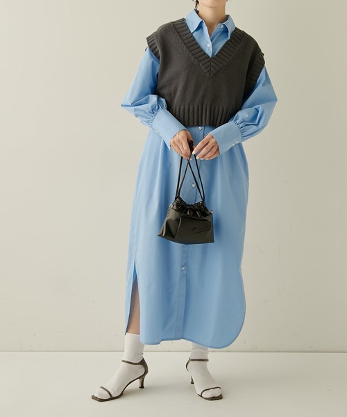 PAPILLONNER（パピヨネ）の「【OT】ドロストチェーンショルダー/PAPILLONNER/パピヨネ（ショルダーバッグ・レディース・レモンイエロー/ブラック/ホワイト・FREE）」の8枚目の写真