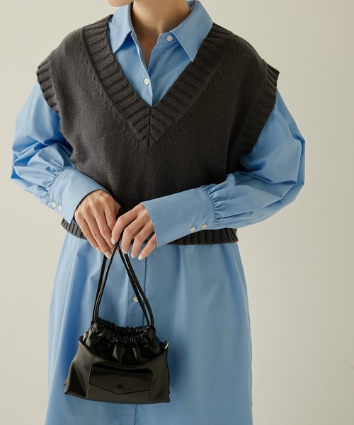 PAPILLONNER（パピヨネ）の「【OT】ドロストチェーンショルダー/PAPILLONNER/パピヨネ（ショルダーバッグ・レディース・レモンイエロー/ブラック/ホワイト・FREE）」の12枚目の写真