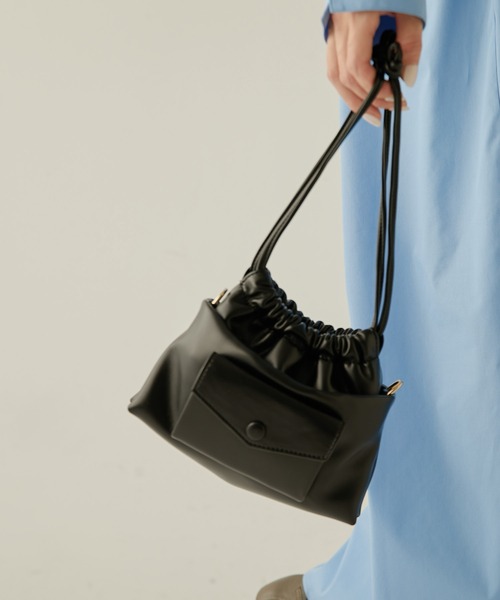 PAPILLONNER（パピヨネ）の「【OT】ドロストチェーンショルダー/PAPILLONNER/パピヨネ（ショルダーバッグ・レディース・レモンイエロー/ブラック/ホワイト・FREE）」の11枚目の写真