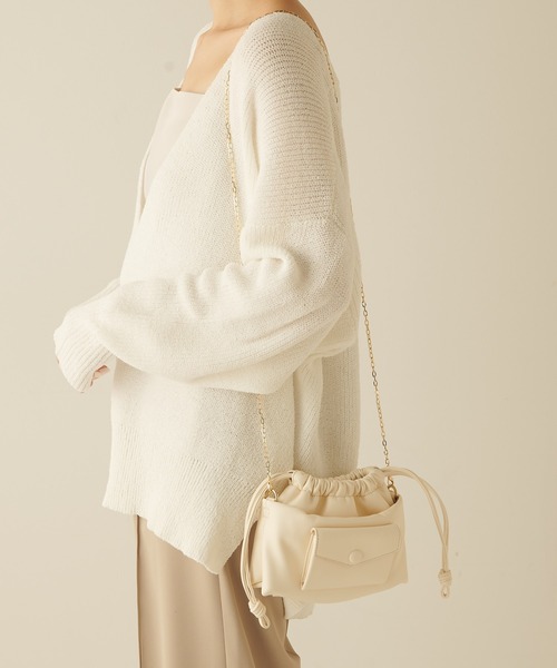 PAPILLONNER（パピヨネ）の「【OT】ドロストチェーンショルダー/PAPILLONNER/パピヨネ（ショルダーバッグ・レディース・レモンイエロー/ブラック/ホワイト・FREE）」の19枚目の写真