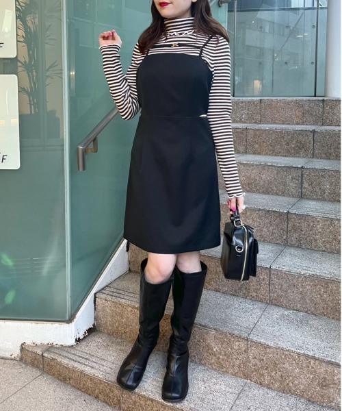 OLIVE des OLIVE（オリーブデオリーブ）の「サイドオープンミニキャミワンピース（ワンピース・レディース・ブラック/チェック/スミクロ・FREE）」の15枚目の写真