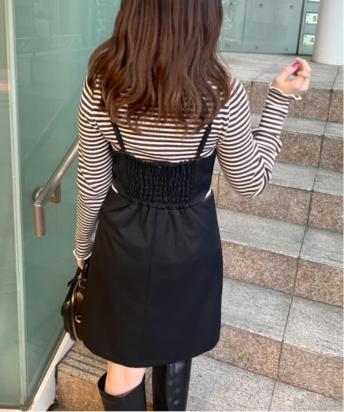 OLIVE des OLIVE（オリーブデオリーブ）の「サイドオープンミニキャミワンピース（ワンピース・レディース・ブラック/チェック/スミクロ・FREE）」の11枚目の写真