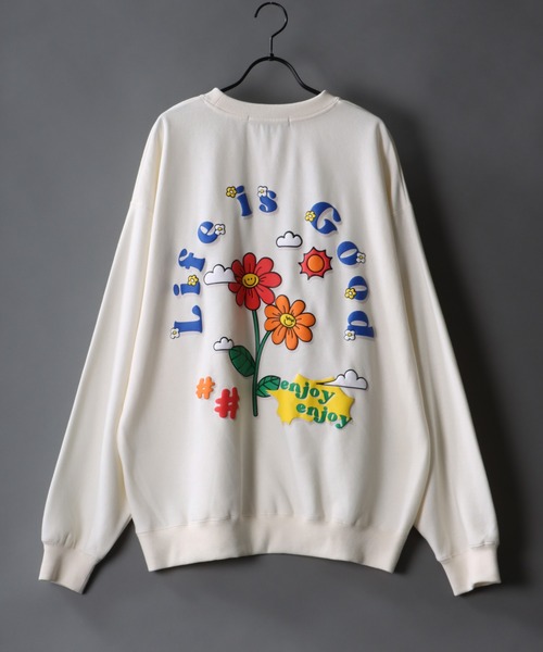 SITRY(シトリー)の「wide silhouette foam print sweat/ワイドシルエット 発泡プリント スウェット/トレーナー(スウェット・メンズ・ブルー/ブラック系その他/ホワイト系その他2/ブラック/ブラック系その他2/ホワイト/ホワイト系その他/パープル系その他/パープル系その他2/マスタード/パープル/ブルー系その他・M/L)」の2枚目の写真