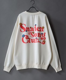 wide silhouette foam print sweat/ワイドシルエット 発泡プリント スウェット/トレーナー