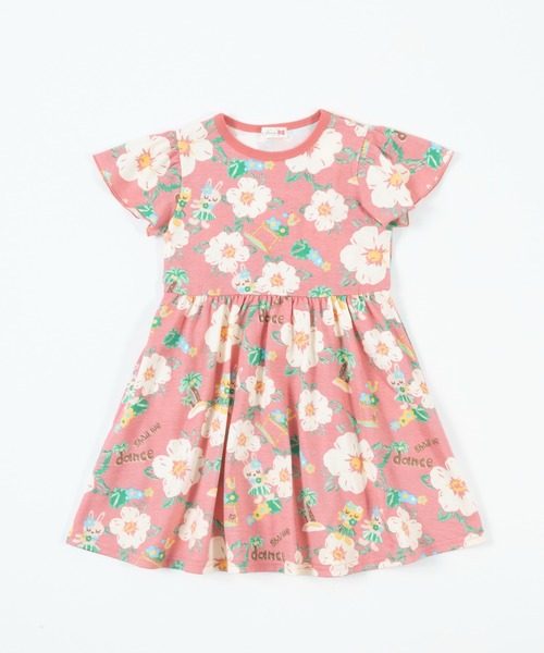 KP（ケーピー）の「日本製/mimiちゃんアロハ柄ワンピース(100～130)（ワンピース・キッズ・グリーン/ピンク・100cm/110cm/120cm/130cm）」の2枚目の写真