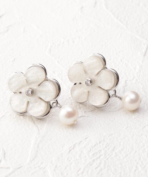 淡水パール フラワーピアス（ピアス（両耳用））｜LAURA ASHLEY
