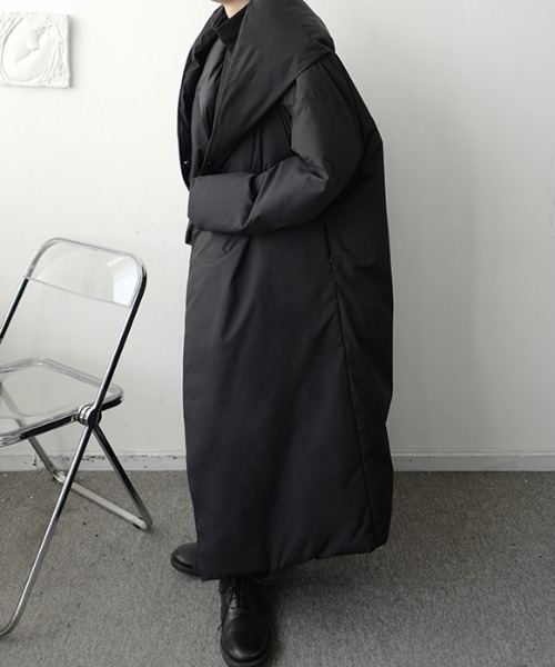 MAISON BREEZE(メゾンブリーズ)の「【MAISON BREEZE】ビッグシルエット中綿ロングコート SCCH289(ダウンジャケット/コート・レディース・ブラック・FREE)」の8枚目の写真