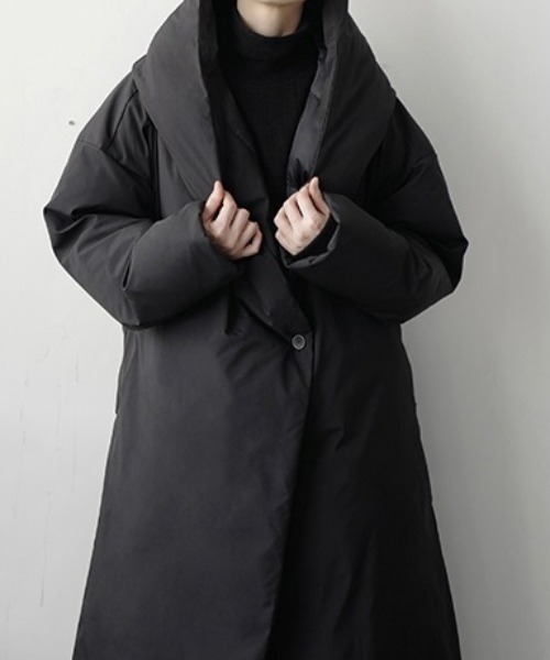 MAISON BREEZE(メゾンブリーズ)の「【MAISON BREEZE】ビッグシルエット中綿ロングコート SCCH289(ダウンジャケット/コート・レディース・ブラック・FREE)」の10枚目の写真