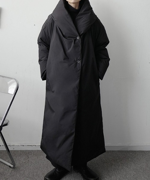 MAISON BREEZE(メゾンブリーズ)の「【MAISON BREEZE】ビッグシルエット中綿ロングコート SCCH289(ダウンジャケット/コート・レディース・ブラック・FREE)」の3枚目の写真