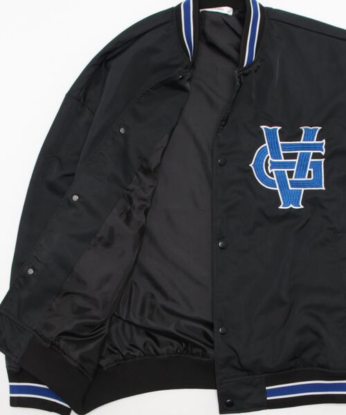 NYLAUS（ナイラス）の「メモリー 裏タフタ ロゴ刺繍 ルーズスタジャン（スタジャン・メンズ・ホワイト/ブラック/ブルー/グリーン・L/LL/M）」の6枚目の写真