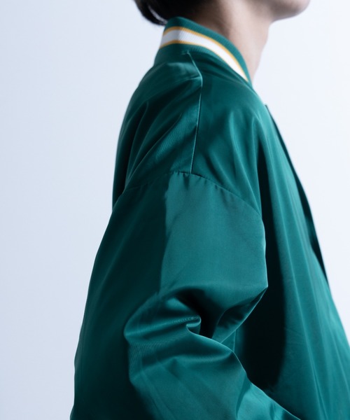 NYLAUS（ナイラス）の「メモリー 裏タフタ ロゴ刺繍 ルーズスタジャン（スタジャン・メンズ・ホワイト/ブラック/ブルー/グリーン・L/LL/M）」の12枚目の写真