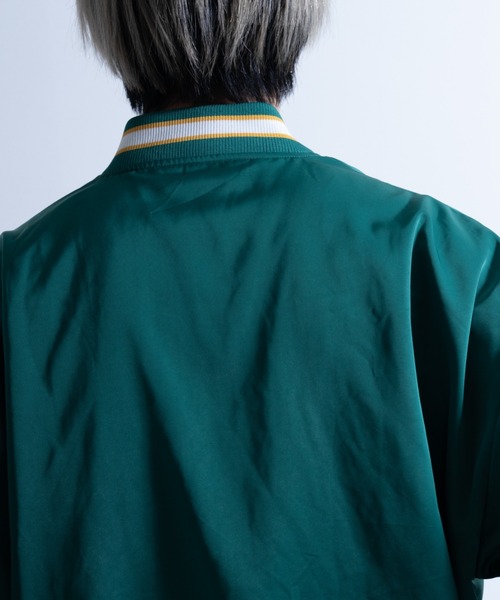 NYLAUS（ナイラス）の「メモリー 裏タフタ ロゴ刺繍 ルーズスタジャン（スタジャン・メンズ・ホワイト/ブラック/ブルー/グリーン・L/LL/M）」の14枚目の写真