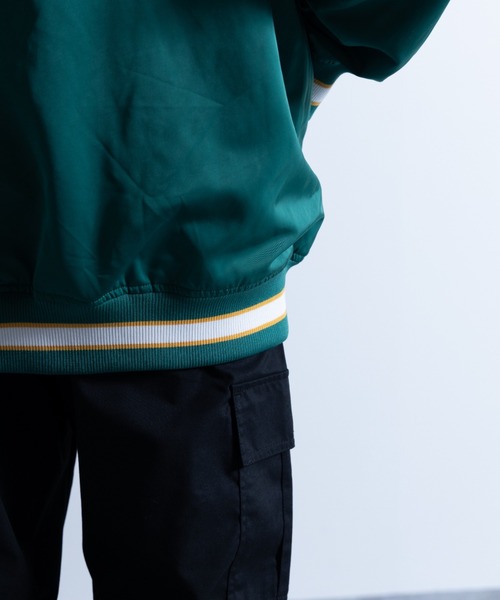 NYLAUS（ナイラス）の「メモリー 裏タフタ ロゴ刺繍 ルーズスタジャン（スタジャン・メンズ・ホワイト/ブラック/ブルー/グリーン・L/LL/M）」の15枚目の写真