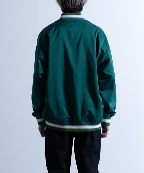 NYLAUS（ナイラス）の「メモリー 裏タフタ ロゴ刺繍 ルーズスタジャン（スタジャン・メンズ・ホワイト/ブラック/ブルー/グリーン・L/LL/M）」の8枚目の写真