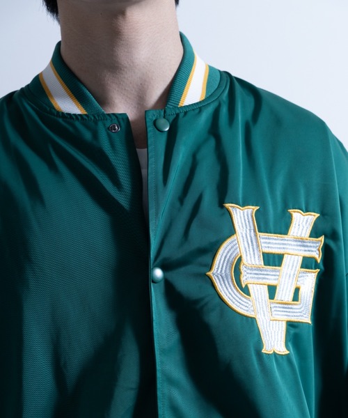 NYLAUS（ナイラス）の「メモリー 裏タフタ ロゴ刺繍 ルーズスタジャン（スタジャン・メンズ・ホワイト/ブラック/ブルー/グリーン・L/LL/M）」の9枚目の写真