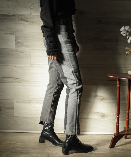 aimoha（アイモハ）の「【aimoha】オリジナル　リメイク感  リバースデザインカットオフスキニー（デニムパンツ・レディース・ブラック/インディゴブルー/ブルー・SMALL/MEDIUM/LARGE/X-LARGE）」の22枚目の写真