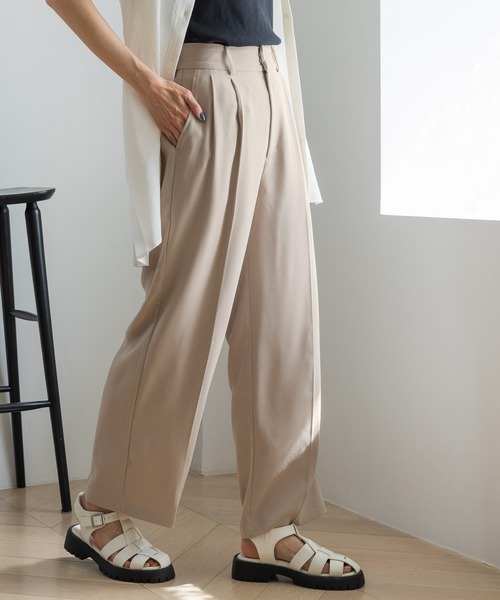 GLOBAL WORK（グローバルワーク）の「ウツクシルエットワイドパンツ/163434（その他パンツ・レディース・グリーン/ピンク/トップグレー/アイボリー/ブラック/ブラウン/ベージュ・SMALL/MEDIUM/LARGE）」の21枚目の写真