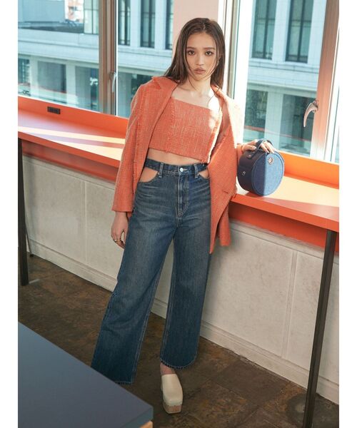 EVRIS(エヴリス)の「ツイードビスチェ【セットアップ着用可能】(キャミソール・レディース・ブルー/グリーン/オレンジ・FREE)」の18枚目の写真