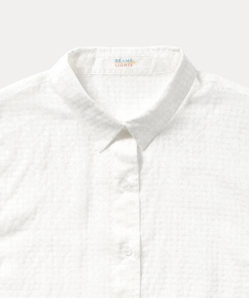 BEAMS LIGHTS Women's（ビームスライツ ウィメンズ）の「BEAMS LIGHTS / シアシャドウ チェックシャツ（シャツ/ブラウス・レディース・オフホワイト/サックスブルー/ネイビー・36/38）」の7枚目の写真