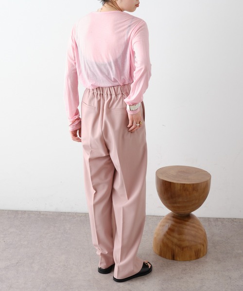 Omekashi（オメカシ）の「センタープレスタックパンツ2（スラックス・レディース・ブラック/ピンク/イエロー/ベージュ/ブルー・36/38）」の16枚目の写真