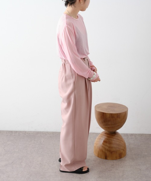 Omekashi（オメカシ）の「センタープレスタックパンツ2（スラックス・レディース・ブラック/ピンク/イエロー/ベージュ/ブルー・36/38）」の17枚目の写真