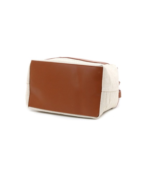 T・S・L（ティーエスエル）の「ハンプ×合皮バケツ型トートバッグ（トートバッグ・レディース・ミント/イエロー/ブラウン/ブラック・FREE）」の10枚目の写真