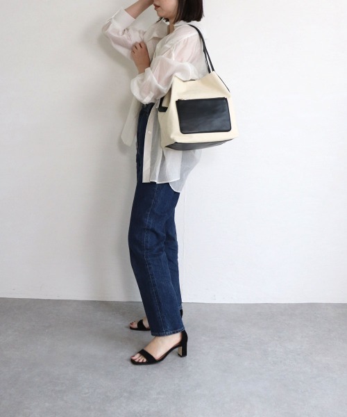 T・S・L（ティーエスエル）の「ハンプ×合皮バケツ型トートバッグ（トートバッグ・レディース・ミント/イエロー/ブラウン/ブラック・FREE）」の14枚目の写真