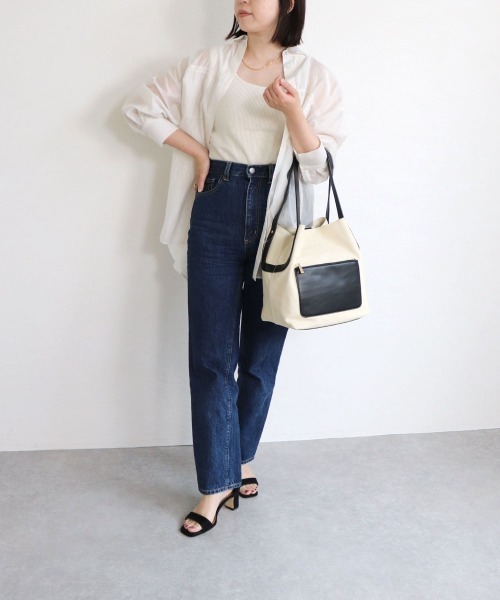 T・S・L（ティーエスエル）の「ハンプ×合皮バケツ型トートバッグ（トートバッグ・レディース・ミント/イエロー/ブラウン/ブラック・FREE）」の21枚目の写真