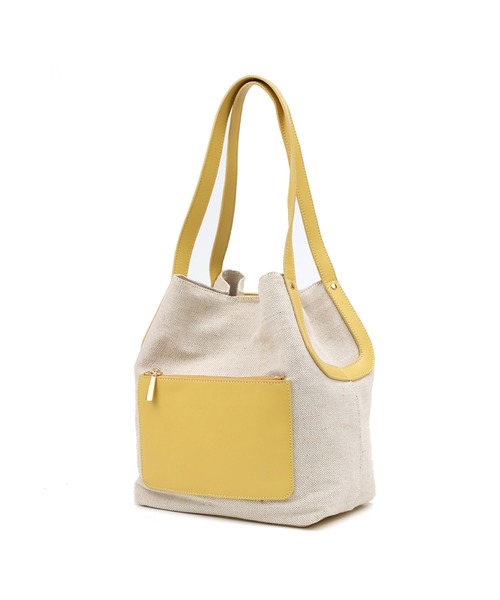 T・S・L（ティーエスエル）の「ハンプ×合皮バケツ型トートバッグ（トートバッグ・レディース・ミント/イエロー/ブラウン/ブラック・FREE）」の11枚目の写真