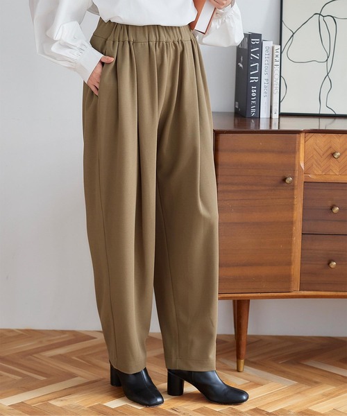 titivate（ティティベイト）の「ﾌﾛﾝﾄｷﾞｬｻﾞｰｶｼﾞｭｱﾙﾜｲﾄﾞﾊﾟﾝﾂ（その他パンツ・レディース・カーキ/ブラック/ベージュ系その他/ライトグリーン・S/M/L）」の3枚目の写真