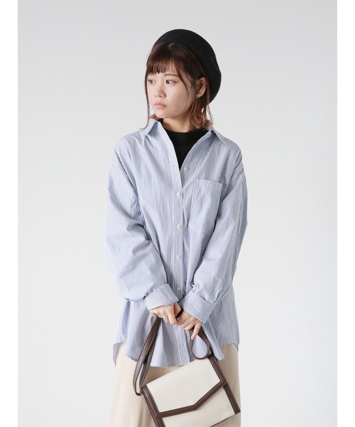 ehka sopo（エヘカソポ）の「ストライプビッグシャツ（シャツ/ブラウス・レディース・ブルー/グリーン/グレー・ﾌﾘ-）」の17枚目の写真