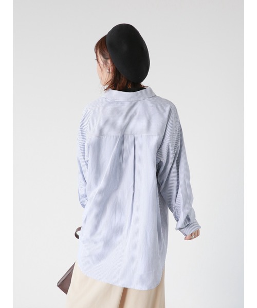 ehka sopo（エヘカソポ）の「ストライプビッグシャツ（シャツ/ブラウス・レディース・ブルー/グリーン/グレー・ﾌﾘ-）」の11枚目の写真