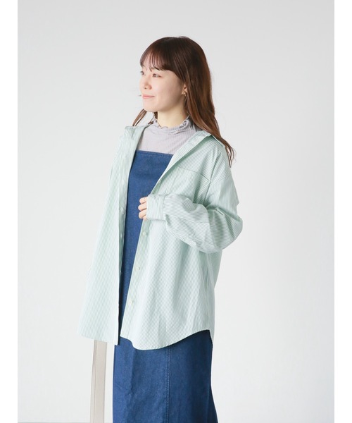 ehka sopo（エヘカソポ）の「ストライプビッグシャツ（シャツ/ブラウス・レディース・ブルー/グリーン/グレー・ﾌﾘ-）」の18枚目の写真