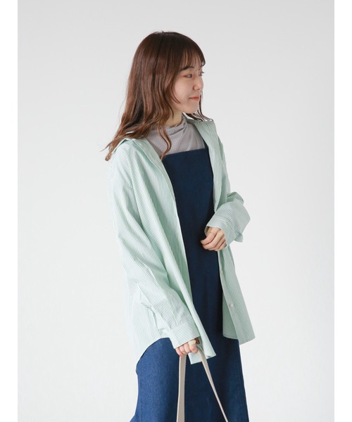 ehka sopo（エヘカソポ）の「ストライプビッグシャツ（シャツ/ブラウス・レディース・ブルー/グリーン/グレー・ﾌﾘ-）」の15枚目の写真