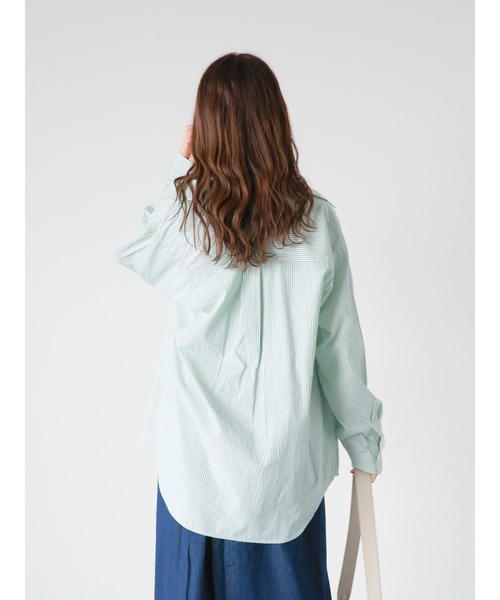 ehka sopo（エヘカソポ）の「ストライプビッグシャツ（シャツ/ブラウス・レディース・ブルー/グリーン/グレー・ﾌﾘ-）」の12枚目の写真