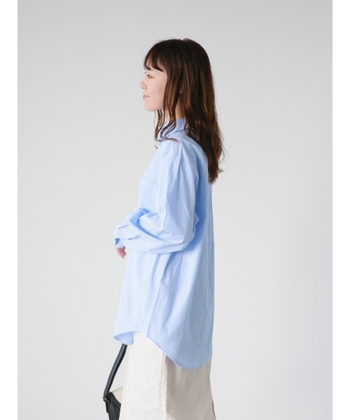 ehka sopo（エヘカソポ）の「ストライプビッグシャツ（シャツ/ブラウス・レディース・ブルー/グリーン/グレー・ﾌﾘ-）」の19枚目の写真