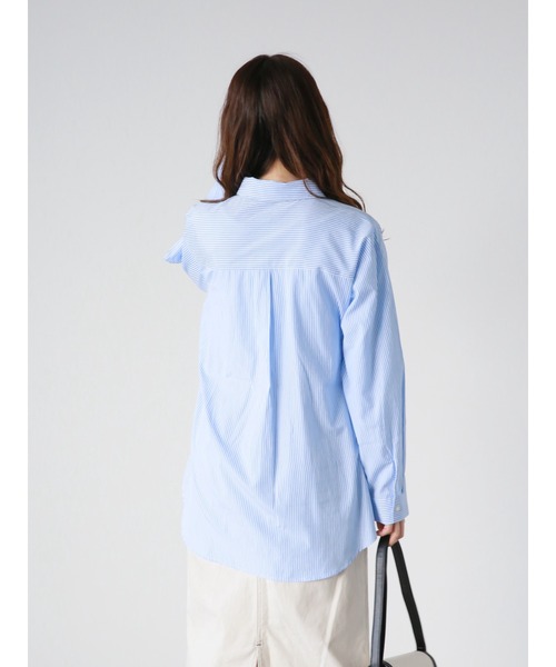 ehka sopo（エヘカソポ）の「ストライプビッグシャツ（シャツ/ブラウス・レディース・ブルー/グリーン/グレー・ﾌﾘ-）」の16枚目の写真
